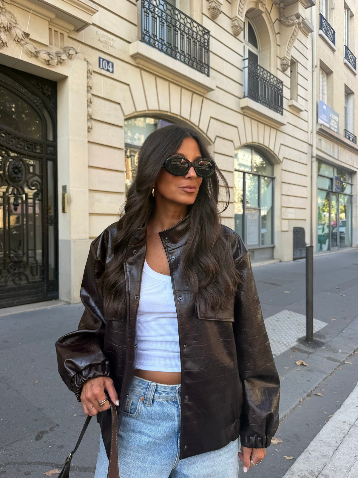 Chaqueta Efecto Cocodrilo