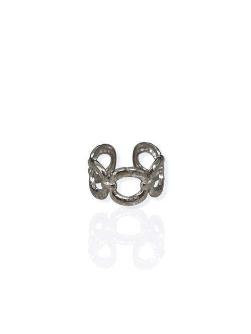 Anillo cadena entrelazada plateado
