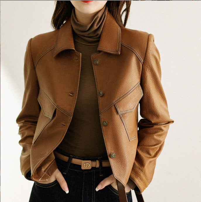 Chaqueta de Polipiel para Mujer | Cazadora Camisera con Bolsillos