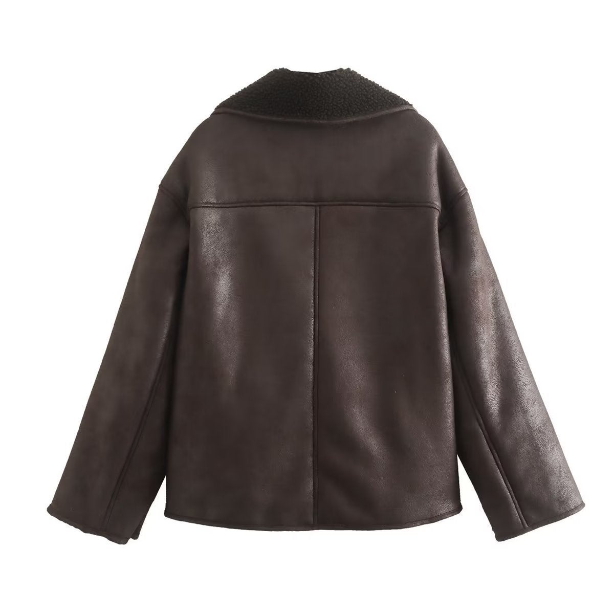 Chaqueta Doble Faz para Mujer | Cazadora Efecto Ante con Borreguito