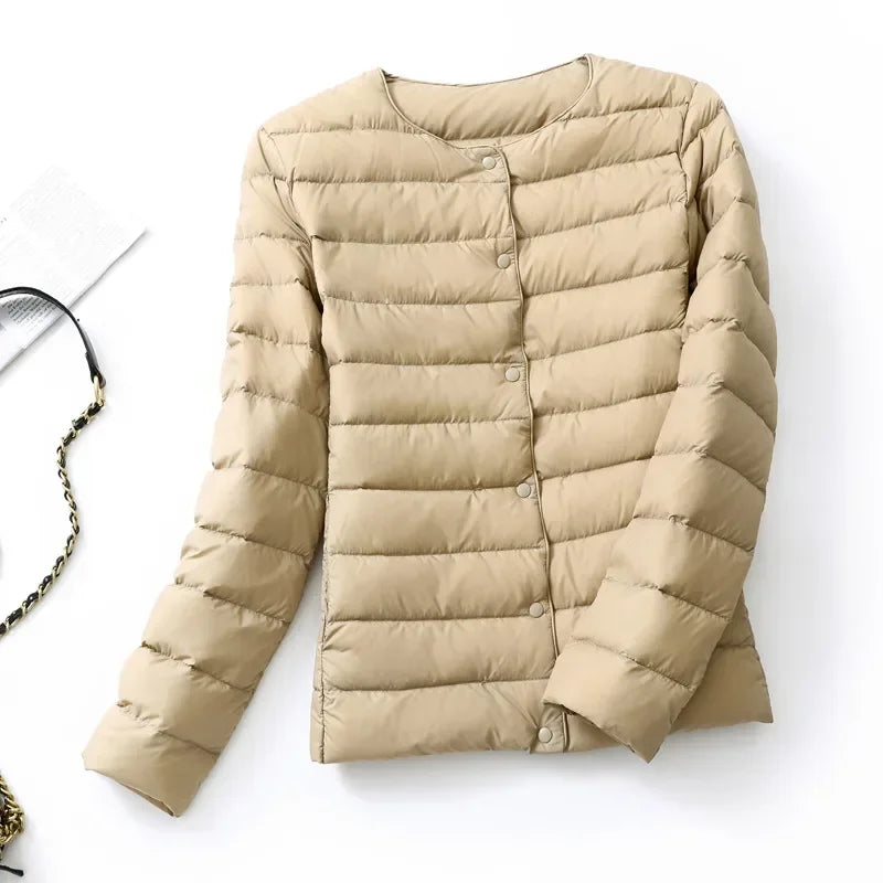 Chaqueta Acolchada de Plumón para Mujer | Plumífero Ligero de Invierno