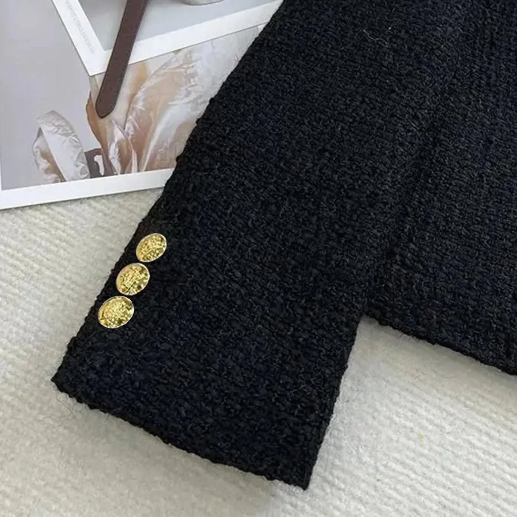 Chaqueta Tweed para Mujer | Chaqueta Corta Entallada con Botones Dorados