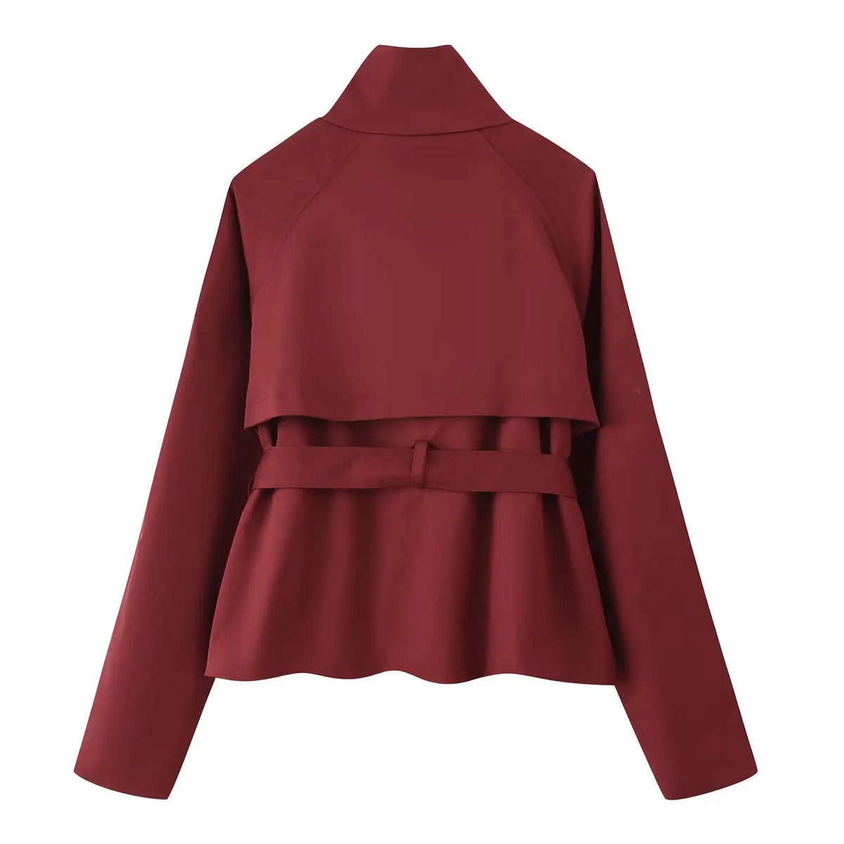 Gabardina Corta Cruzada | Cuello Alto y Cinturón