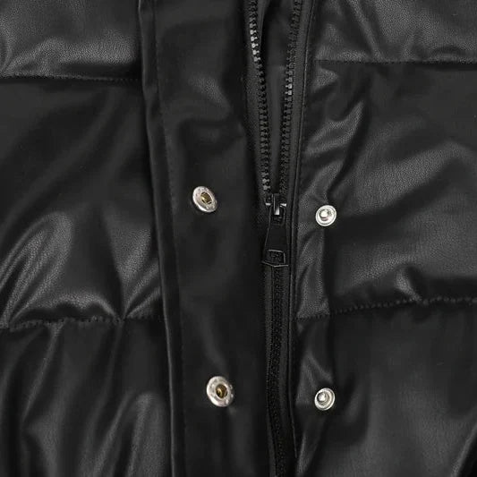 Chaqueta de Piel Sintética para Mujer | Chaquetón Corto de Invierno con Cremallera