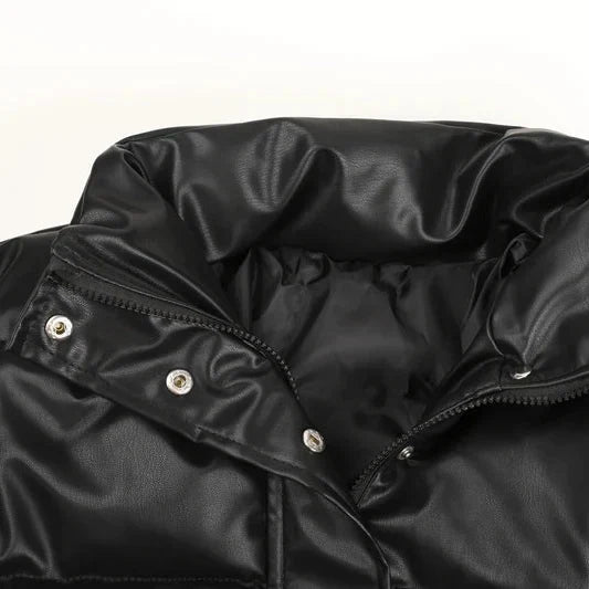 Chaqueta de Piel Sintética para Mujer | Chaquetón Corto de Invierno con Cremallera