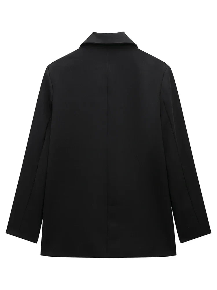 Americana Cruzada de Corte Amplio | Bolsillos de Tapeta