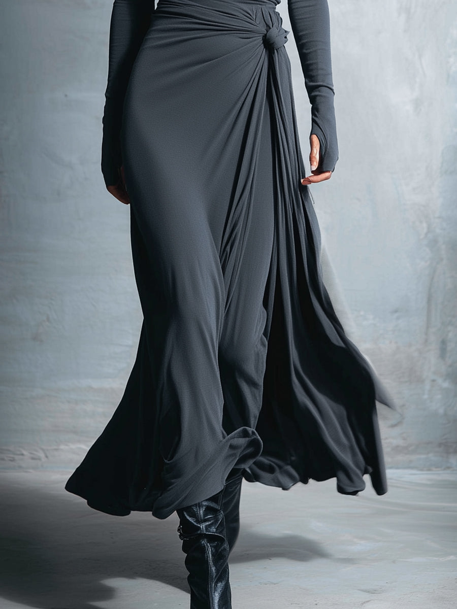 Naomie | Vestido Maxi con Nudo Lateral