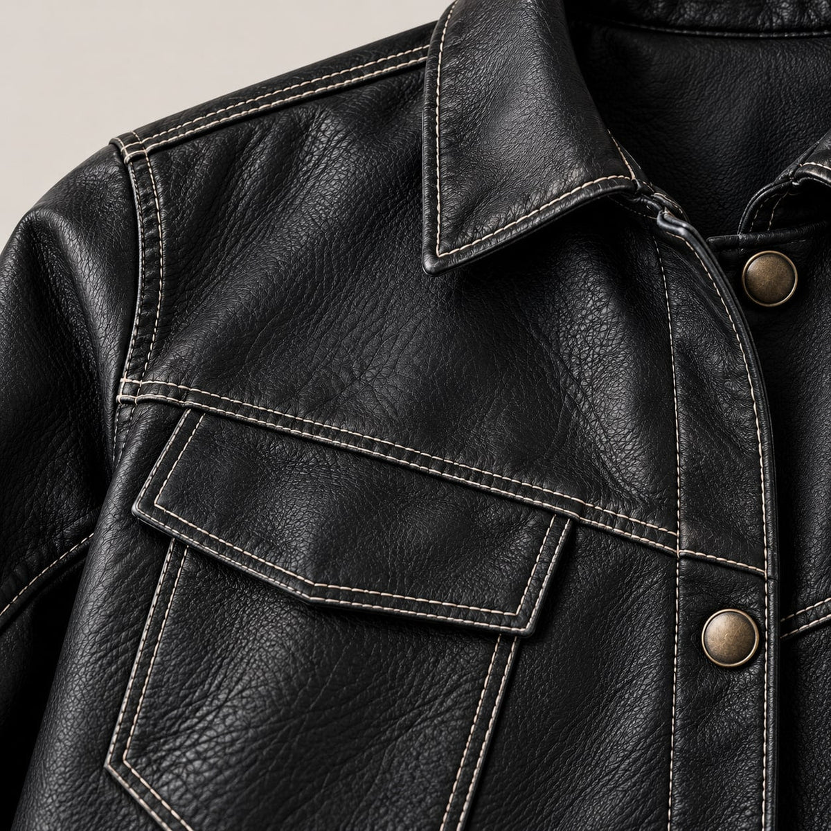 Chaqueta de Polipiel para Mujer | Cazadora Camisera con Bolsillos