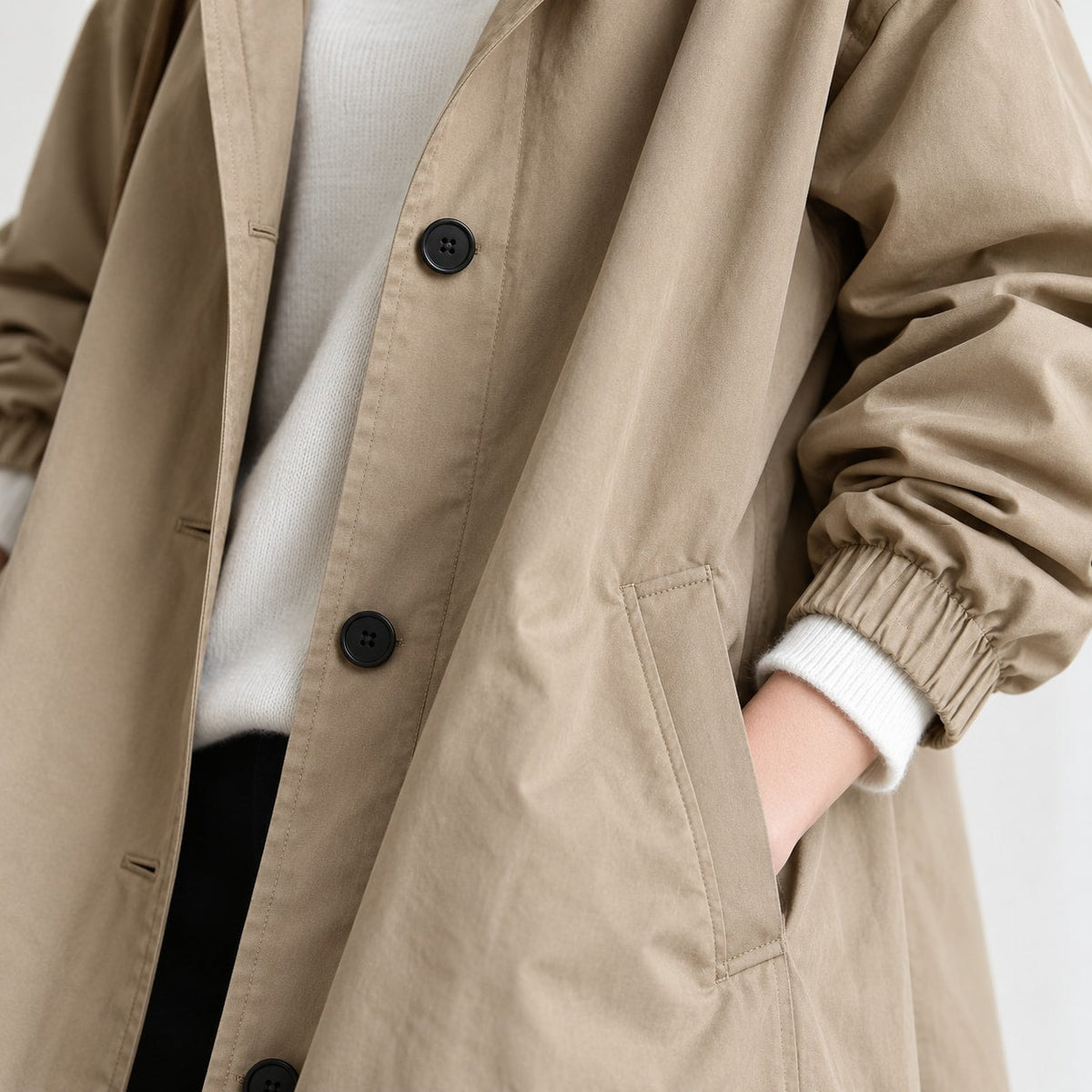 Parka Larga con Capucha | Abrigo Amplio de Entretiempo