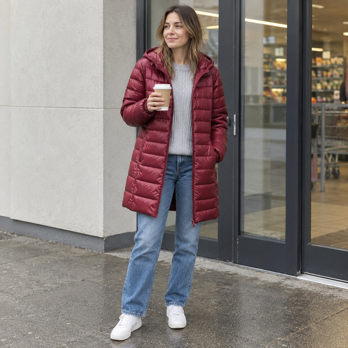 Chaquetón de Plumón Largo con Capucha para Mujer | Ligero y Compresible, Ideal Viaje