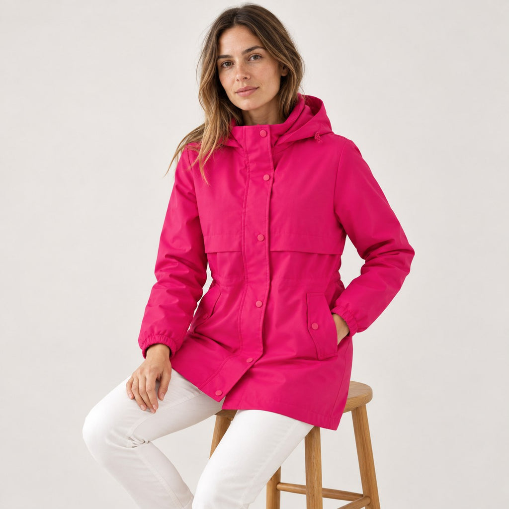 Parka con Capucha para Mujer | Chaqueta de Entretiempo con Cintura Ajustable