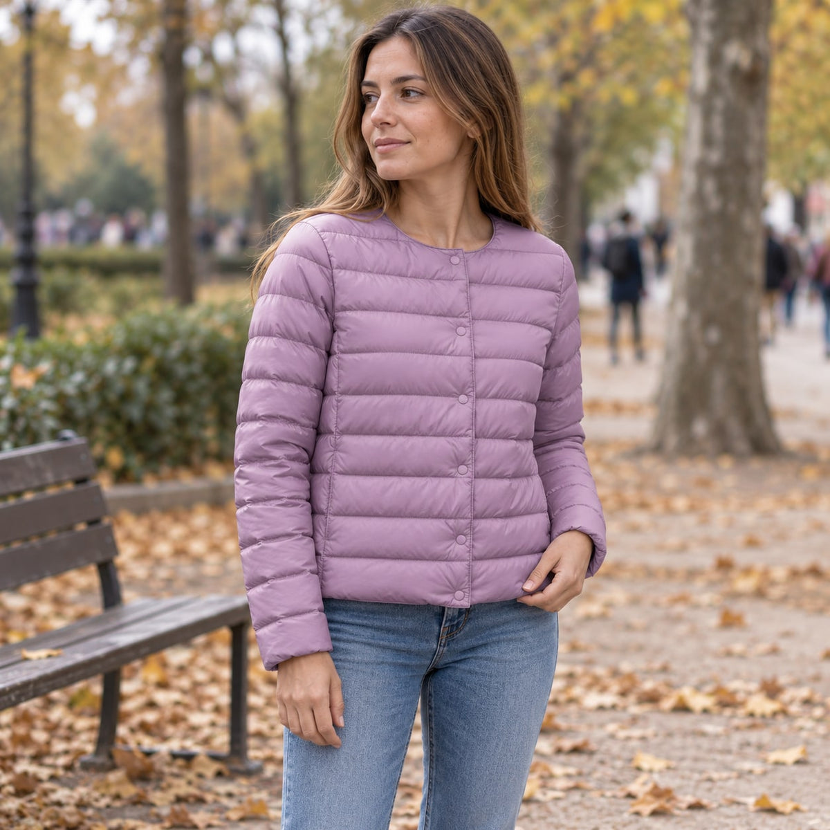 Chaqueta Acolchada de Plumón para Mujer | Plumífero Ligero de Invierno