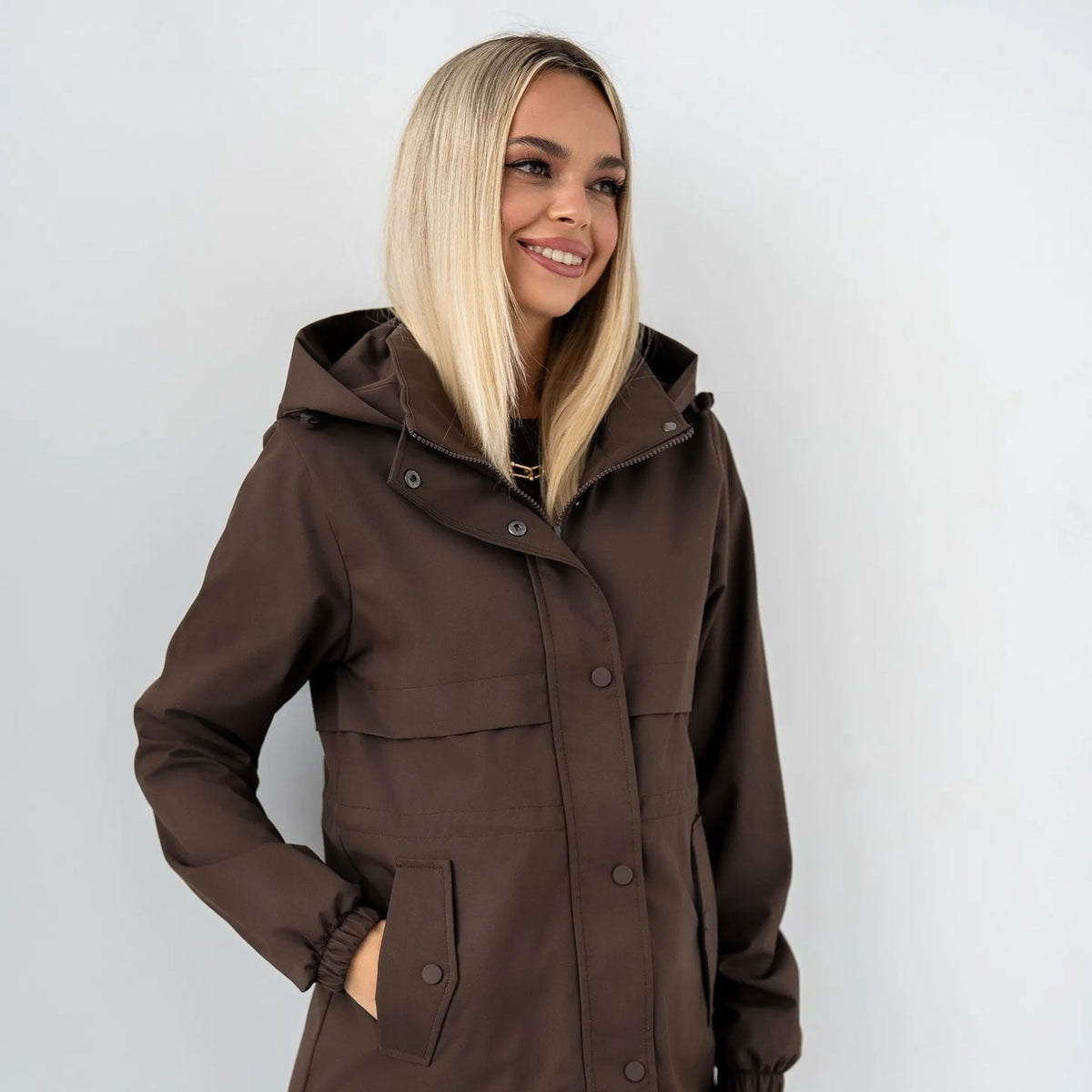 Parka con Capucha para Mujer | Chaqueta de Entretiempo con Cintura Ajustable