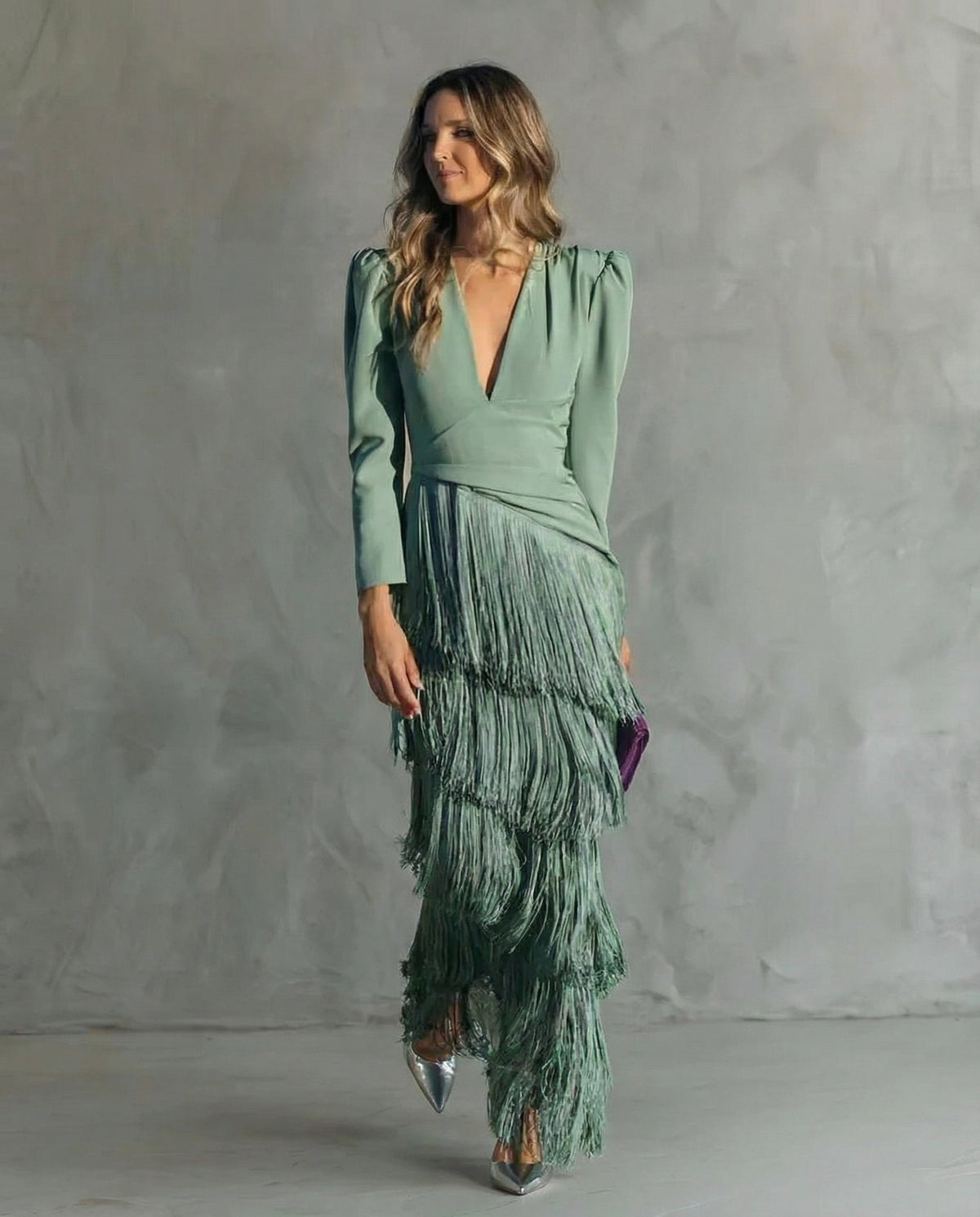 Chiara | Vestido Midi con Mangas Abullonadas