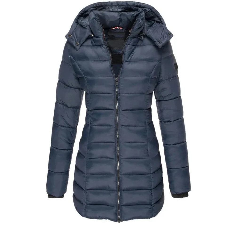 Parka Acolchada con Capucha para Mujer | Chaquetón Entallado de Invierno Midi