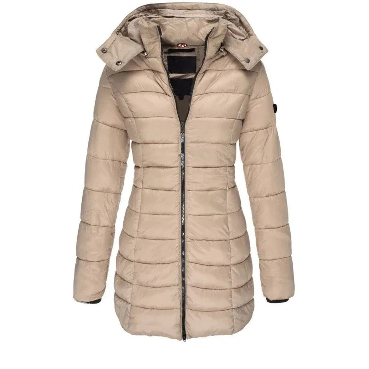 Parka Acolchada con Capucha para Mujer | Chaquetón Entallado de Invierno Midi